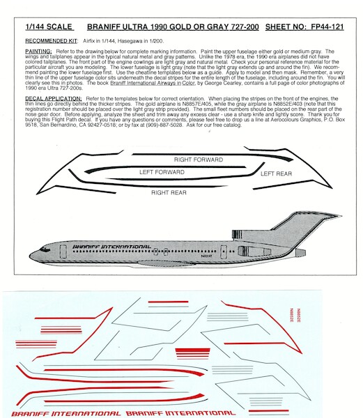 Boeing 727-200 (Braniff Gold Gray) FP44-121