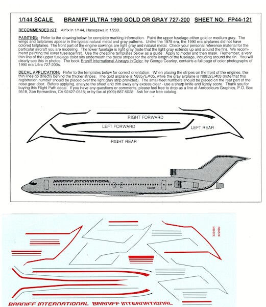 Boeing 727-200 (Braniff Gold Gray)  FP44-121