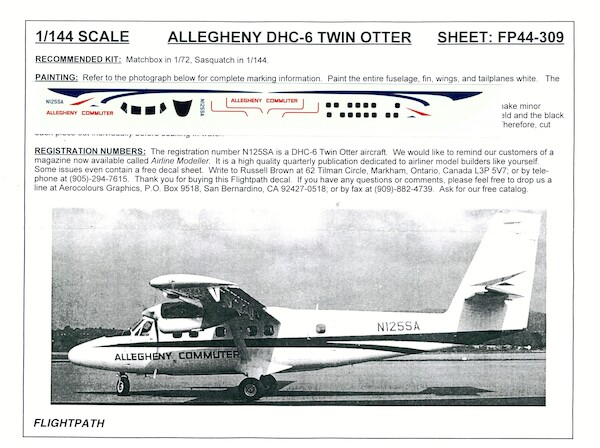 DHC6 Twin Otter (Allegheny Commuter) FP44-309