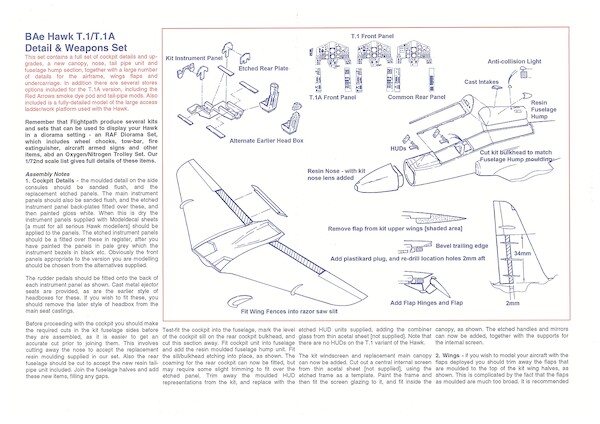 RAF BAe Hawk T1/T1a Detail & Weapons Set  FHP72060