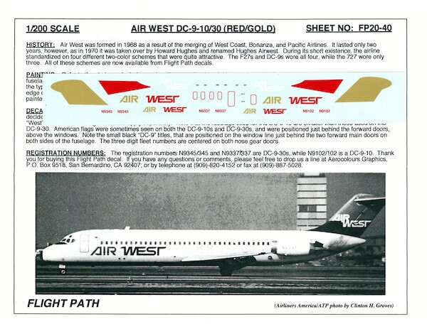 DC9-10/30 (Air West red/gold)  FP20-40