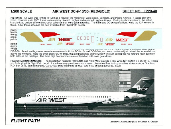 DC9-10/30 (Air West red/gold) FP20-40