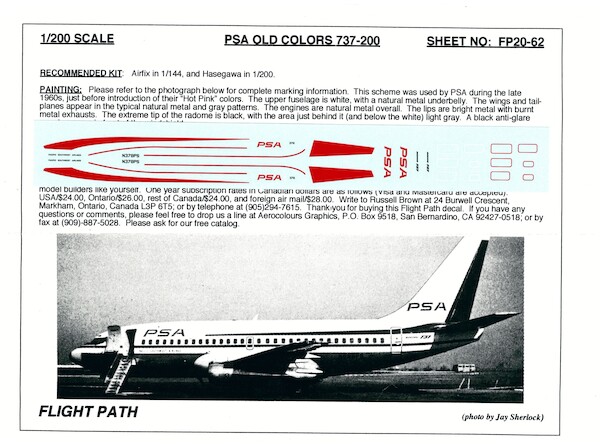 Boeing 737-200 (PSA O/C) FP20-62