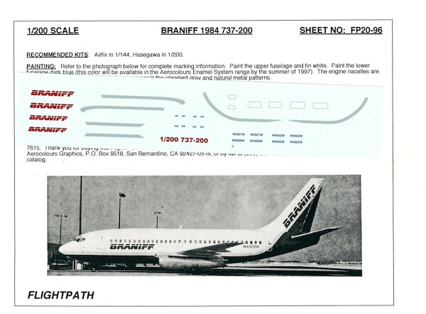 Boeing 737-200 (Braniff) FP20-96