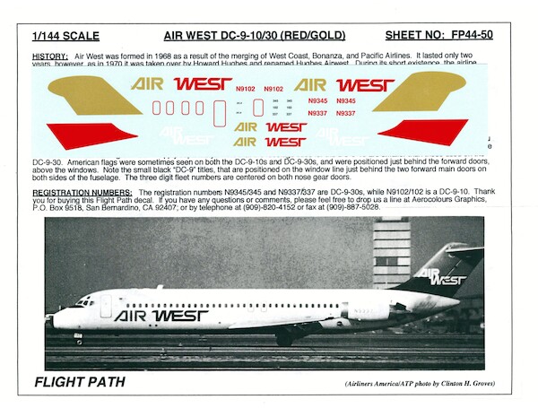 DC9-10/30 (Air West red/gold) FP44-50