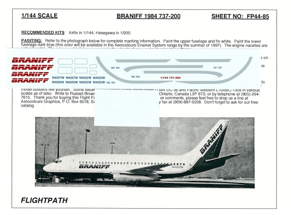 Boeing 737-200 (Braniff)  FP44-85