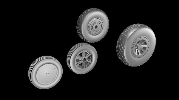 Tigercat wheel set, diamond tread (main wheels), for Fly 010