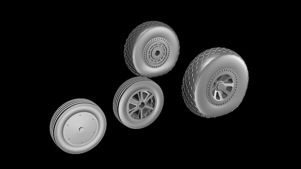 Tigercat wheel set, diamond tread (main wheels - Weighted, for Fly  011