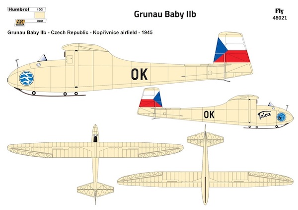 Grunau Baby IIb German Single seat Sailplane (Czech Gliding Club 1945)  48021