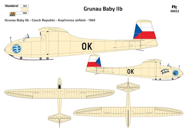 Grunau Baby IIb German Single seat Sailplane (Czech Gliding Club 1945) 48021