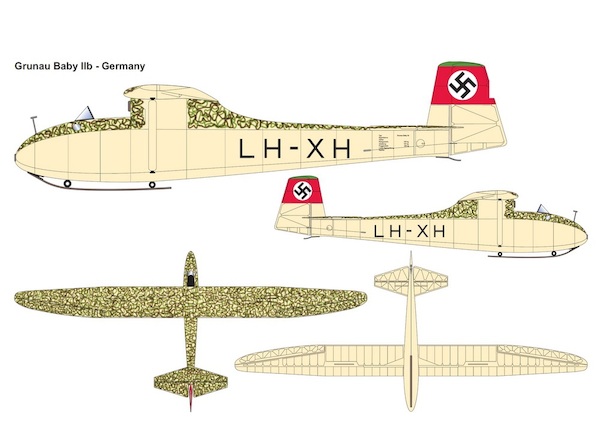 Grunau Baby IIb German Single seat Sailplane (Luftwaffe MK1)  48023