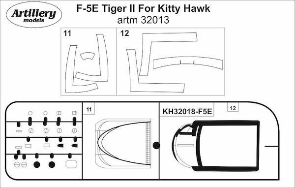 Northrop F5E Tiger II Masking set (Hasegawa, Revell) ARTM32013