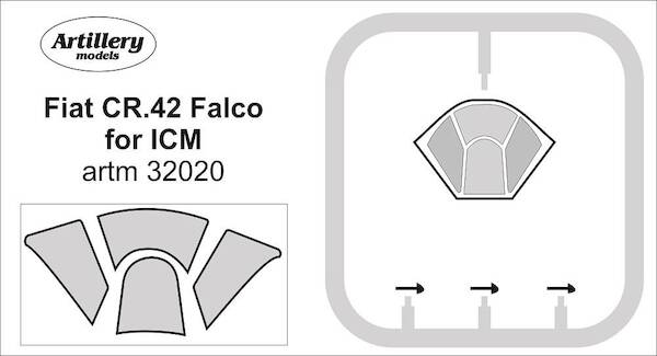 Fiat CR42 Canopy mask for ICM kits  ARTM32020