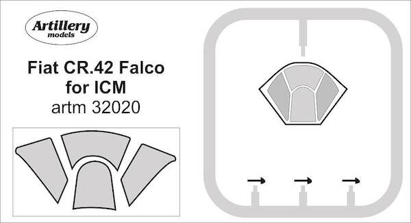 Fiat CR42 Canopy mask for ICM kits ARTM32020