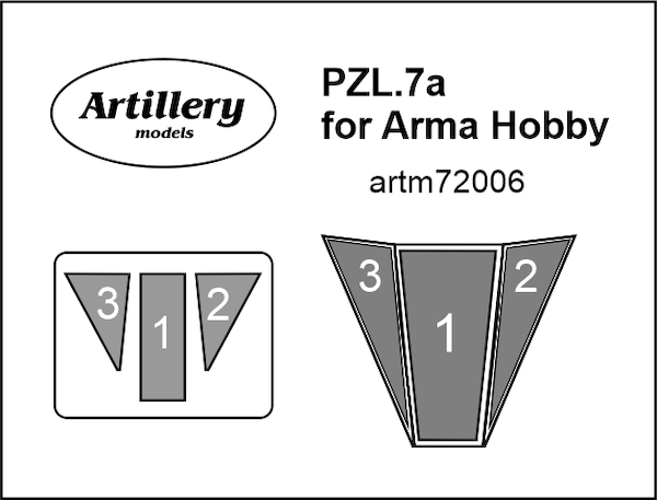 PZL P7a Canopy mask for Arma Hobby kits ARTM72006