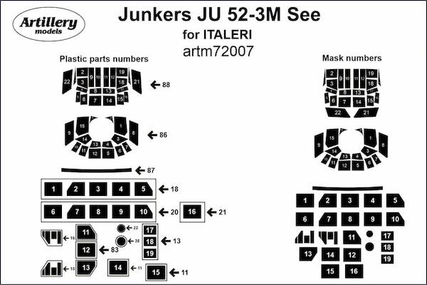 Junkers Ju52/3M See Masking set (Italeri)  ARTM72007
