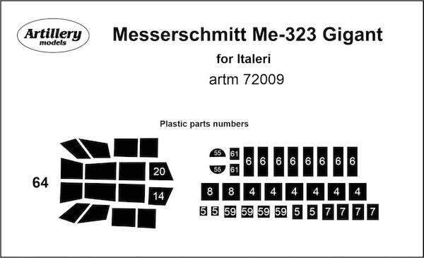 Messerschmitt Me323 Gigant Masking set (Italeri) ARTM72009