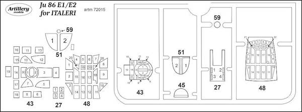 Junkers Ju86 E1/E2 Masking set (Italeri)  ARTM72015