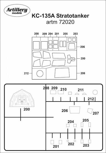Boeing KC135A Stratotanker Masking set (AMT, ESCI, Italeri) ARTM72020