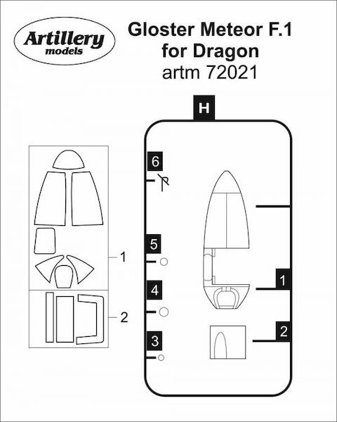 Gloster Meteor F1 Masking set (Dragon)  ARTM72021