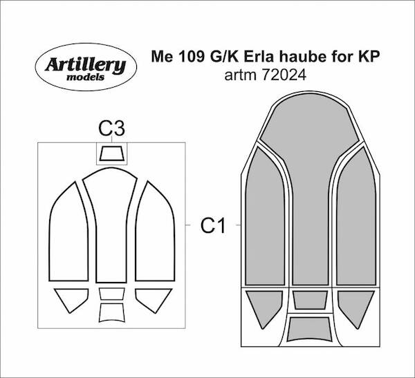 Messerschmitt BF109G/K Erla Haube Masking set (KP) ARTM72024