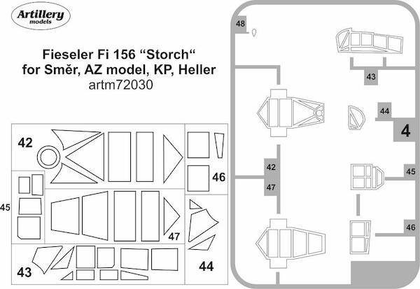 Fieseler Fi 156 "Storch" Masking set (Heller/Smer)  ARTM72030