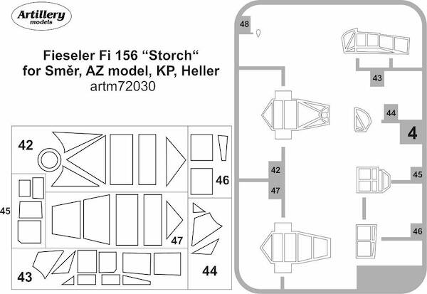 Fieseler Fi 156 "Storch" Masking set (Heller/Smer) ARTM72030