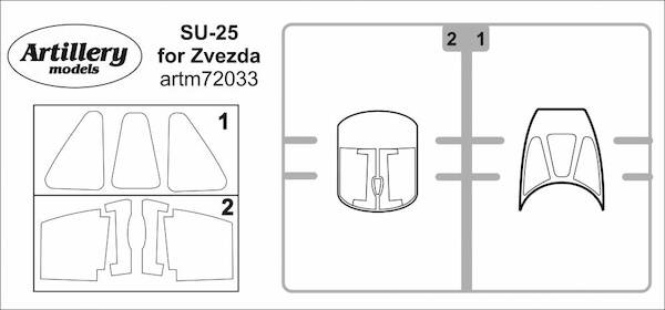 Sukhoi Su25 Frogfoot  Masking set (Zvezda)  ARTM72033