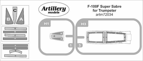 F100F Super Sabre Masking set (Trumpeter)  ARTM72034
