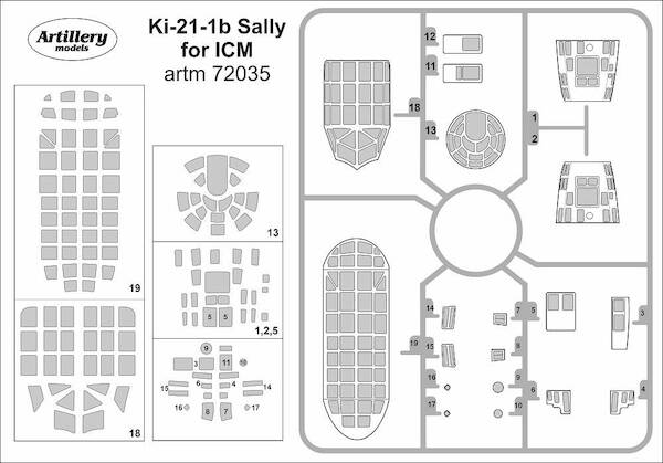 Mitsubishi Ki21-1b Sally Masking set (ICM) ARTM72035