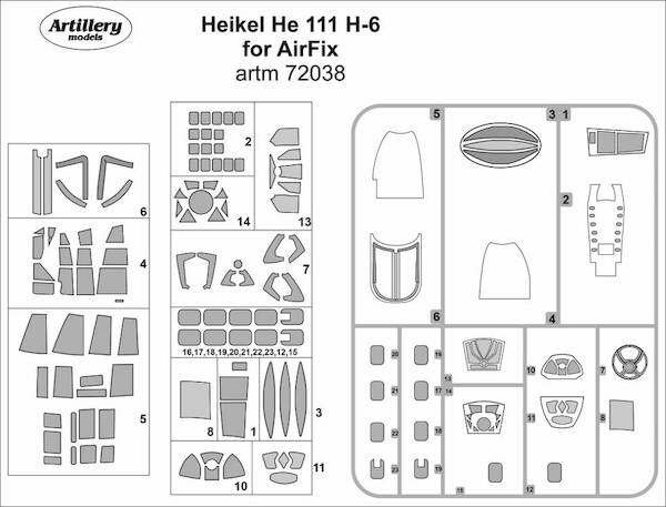 Heinkel He111H-6 Masking set (Airfix) ARTM72038