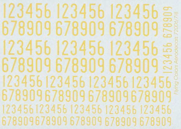 Swedish Thin Numerals 1936-1962, Yellow  72-007