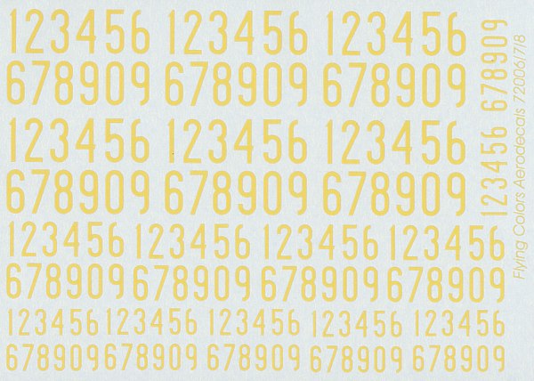 Swedish Thin Numerals 1936-1962, Yellow 72-007