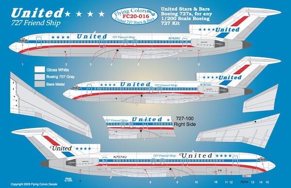 Boeing 727-100/200 (United Stars & Bars Classic)  FC20-016