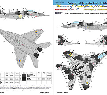 Digital Falcons Mikoyan MiG29-13 "White 57" Ukrainian AF Digital camouflage  FOX144-003