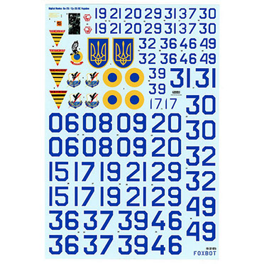 Digital Rooks Su-25 Ukrainian Air Forces and Stencils  FOX32-025T