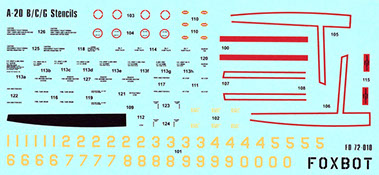 Douglas A20B/C/G Boston Stencils  FOX48-010