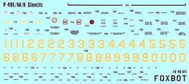 Curtiss P40E/M/K Stencils FOX48-011