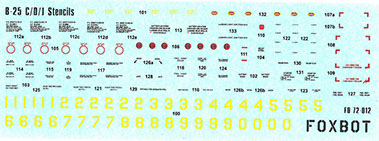 B25C/D/J Mitchell Stencils  FOX48-012