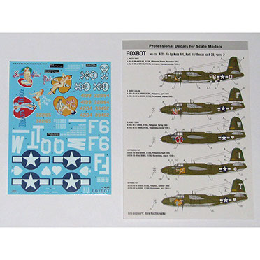 Douglas  A20G/H Pin Up Nose art part 1 With Stencils  FOX48-020