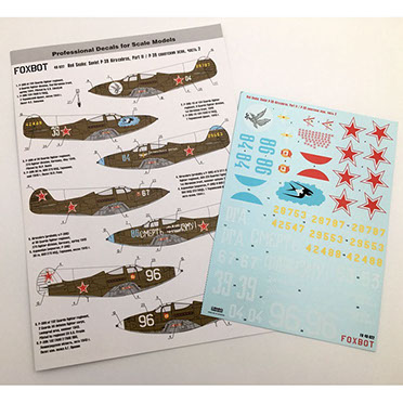 Red Snake; Soviet P39 Airacobra part II without stencils FOX48-022A