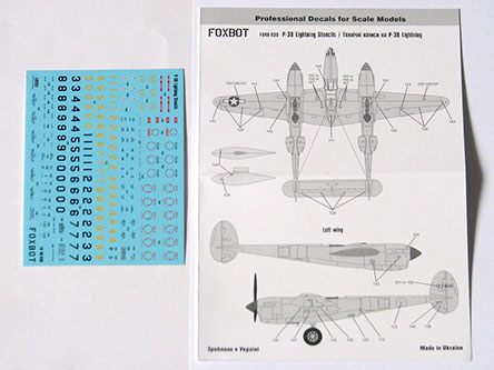 Lockheed P38 Lightning Stencils FOX48-030