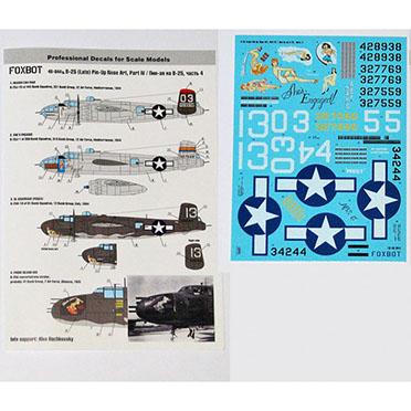 B25J/G Mitchell Pin Up Nose art part IV  FOX48-044A