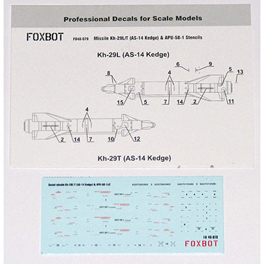 Kh29L (AS14 Kedge) & APU-58-1 Missile Stencils FOX48-079