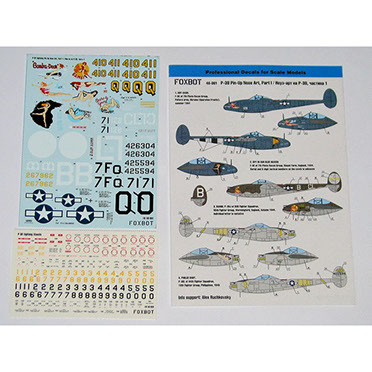 Lockheed P38 Lightning Pin Up Nose Art part 1 with Stencils FOX48-081