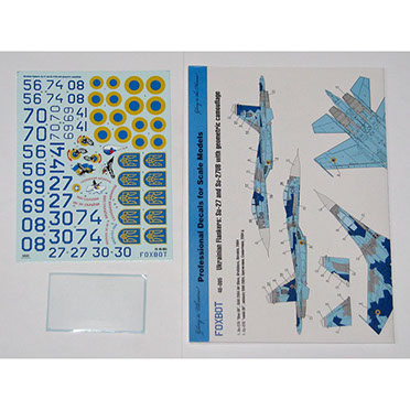 Ukrainian Flankers, Sukhoi Su27 and Su27UB with Geometric Camouflage FOX48-095