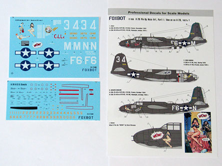 Douglas A20B/G Boston Pin Up Nose Art Part 1 incl.  Stencils  FOX72-006