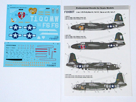 Douglas A20G/J Boston Pin Up Nose Art Part 4 incl.  Stencils  FOX72-009