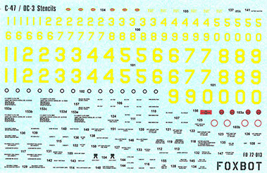 Douglas C47/DC3 Stencils  FOX72-013