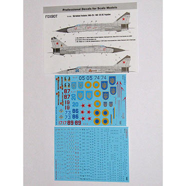 Ukrainian Foxbats; MiG25 Ukrainian AF With Stencils  FOX72-016T